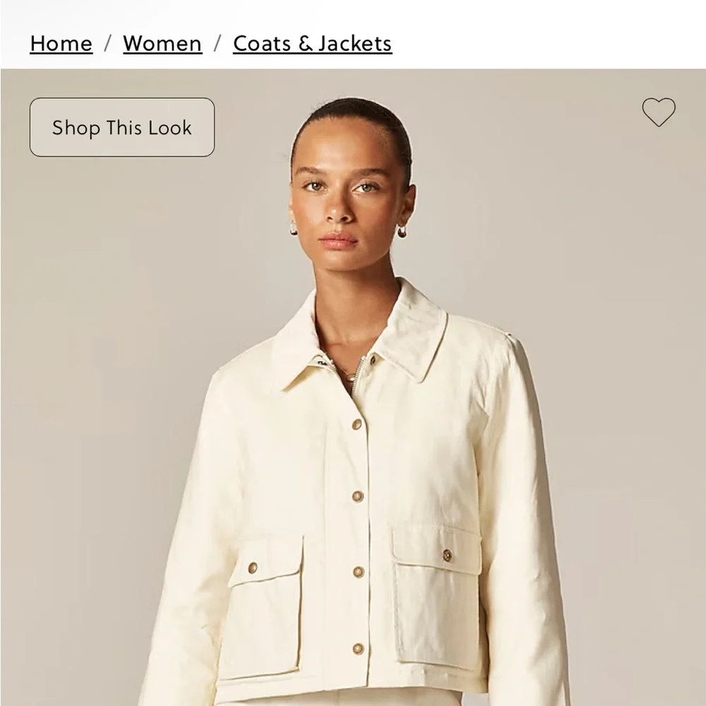 NWT J. Crew Cropped Barn Jacket™ in ripstop cotton in medium